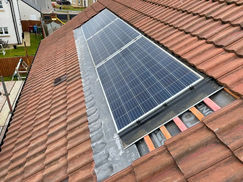 Solar panels refitted with new lead flashings