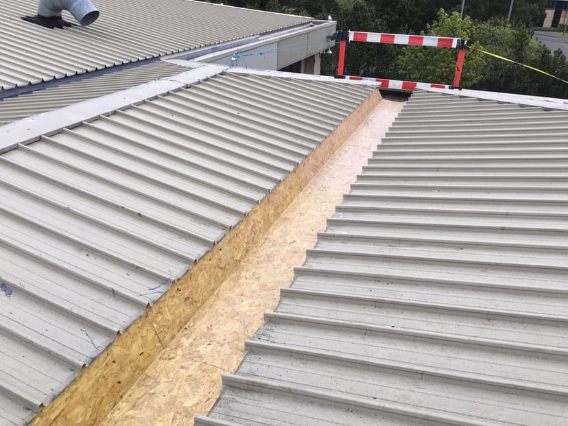 Commercial valley roofing by Thistle Roofing