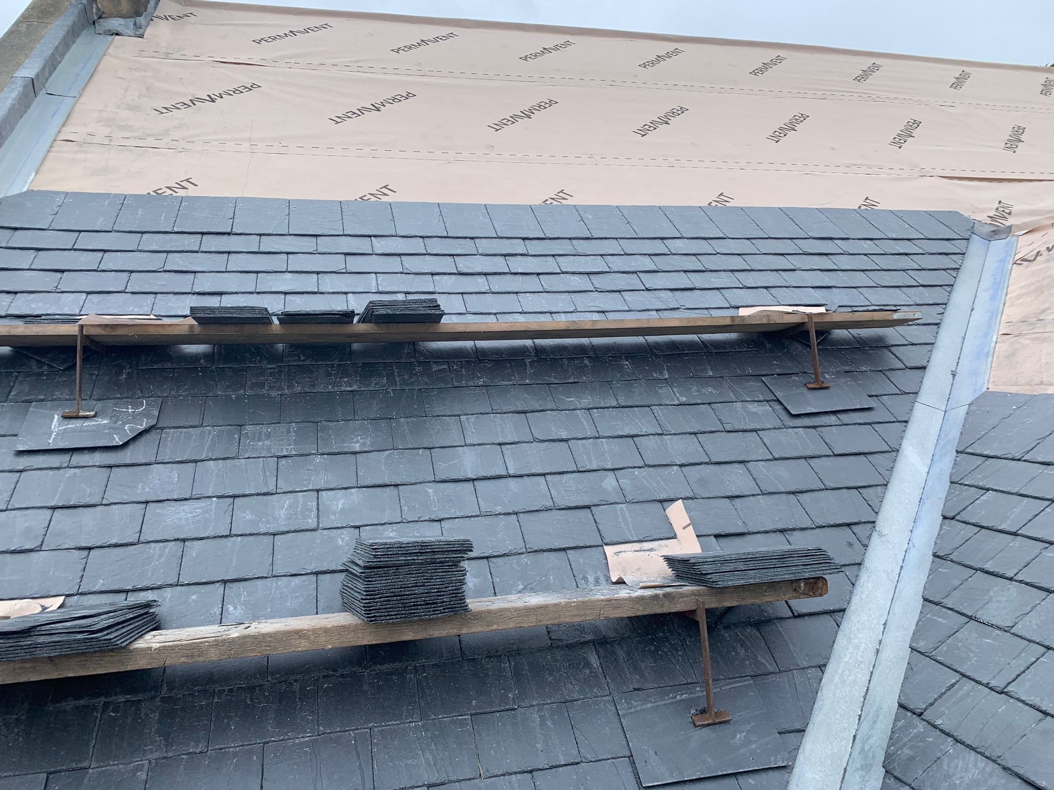 New CUPA Heavy 3 Spanish slate roof being installed